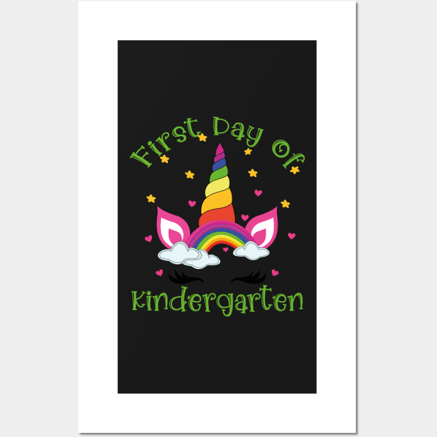 Pretty Unicorn Face | 1st Day of Kindergarten Wall Art by Estrytee